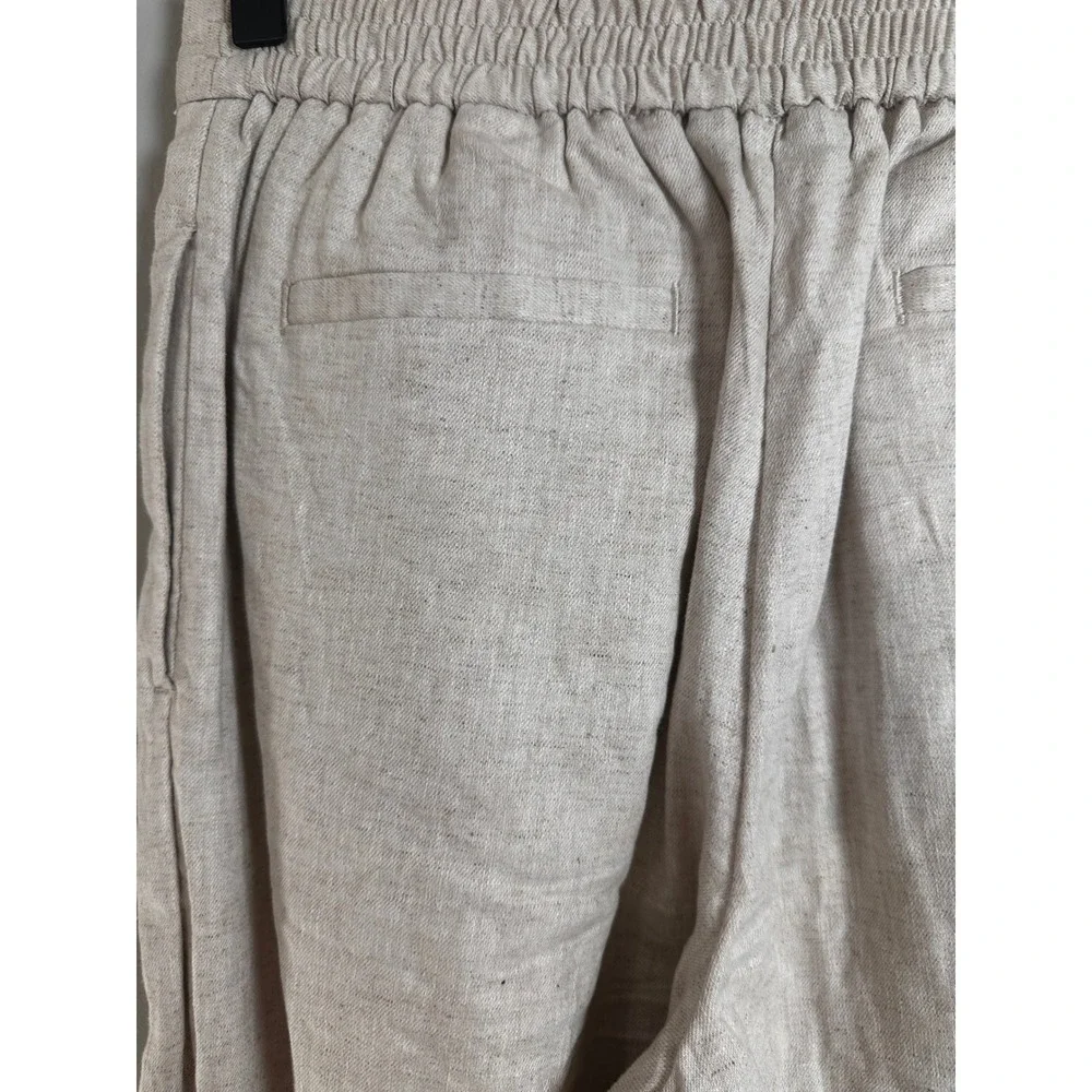 Banana Republic Linen‎ Blend Wide Leg Cropped Pants Flax Beige Size XS 25 Inseam